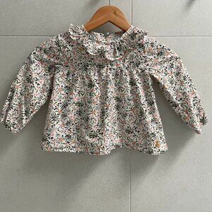Long-Sleeved Floral Blouse